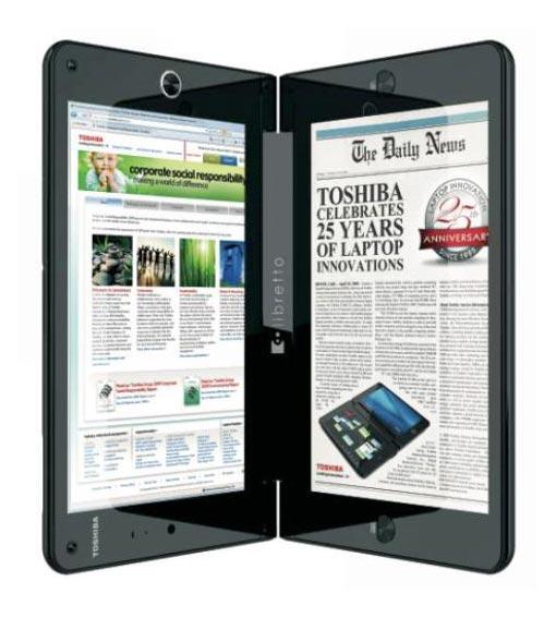 Toshiba Libretto - Alt ekran klavye gibi de kullanılabiliyor. Windows 7 kullanan ilk tabletlerden.