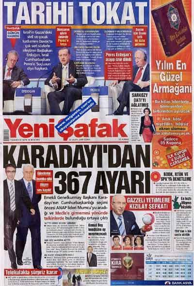 Manşetlerde Davos Depremi