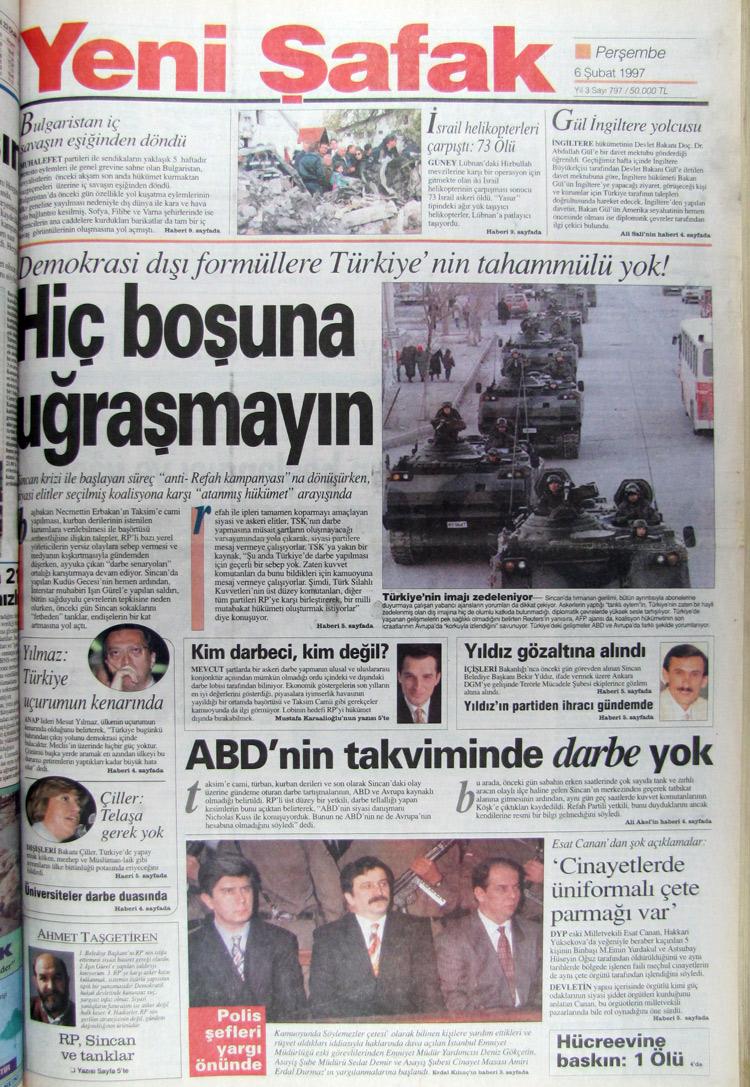 6 Şubat 1997 Yeni Şafak