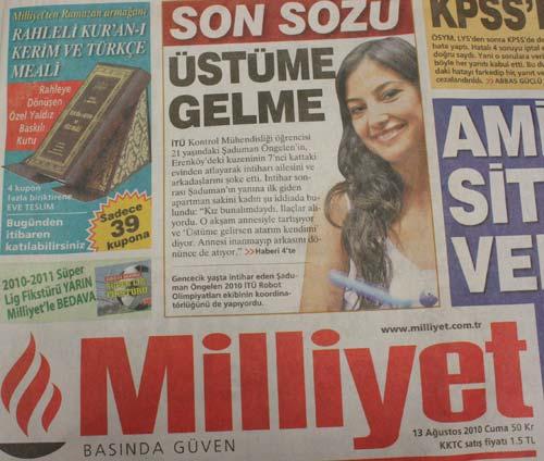 Milliyet kampanyasını birinci sayfasından duyurdu.