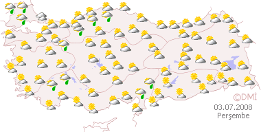 Hava durumu haritası 03.07.2008 Perşembe