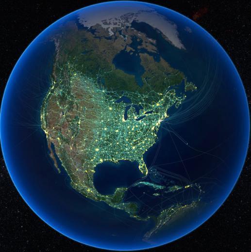 Kuzey Amerika'da teknolojinin görünümü.