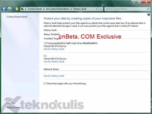 ows 8 History Vault - Tarih Mahzeni

Mac OS X'teki Time Machine - Zaman Makinesi özelliğinin Windows'taki hali olacak History Vault. Tüm sisteminizi ve ayarlarınızı rahatlıkla yedekleyebileceksiniz