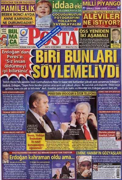 Manşetlerde Davos Depremi