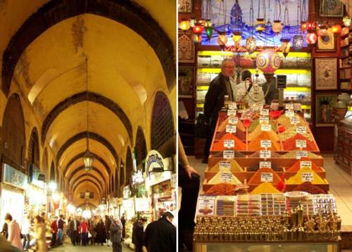 Dünyanın en eski ve en büyük alışveriş merkezleri olan Kapalıçarşı ve Mısır çarşısı mimari yapısı ve restorastonu ile ziyaretçileri büyülüyor.