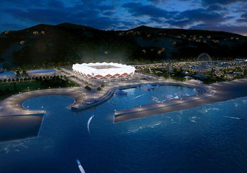 Karadeniz'de 800 bin metrekarelik alan doldurularak Avrupa'nın en modern spor tesisi inşa edilecek. Tesis içinde Trabzonspor'a da 40 bin kişilik dev bir stadyum yapılacak.