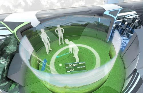 Uçakta ayrıca sanal golf sahaları ya da interaktif konferans salonları da bulunacak. Yolcuların dinleneceği, aromaterapi ve akupunktur yaptıracakları yaşam alanları da unutulmamış