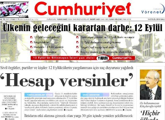 14 Eylül tarihli Cumhuriyet