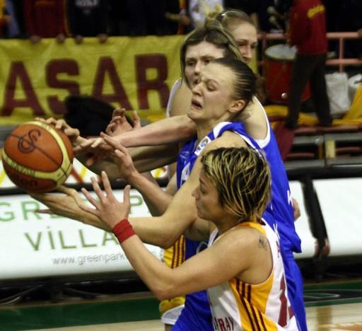 Basketbolda FIBA Avrupa Kupası yarı final rövanş maçında Galatasaray, Rusya'nın Dinamo Kursk takımını 62-39 yenerek finale yükseldi.