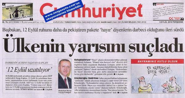 8 Eylül tarihli Cumhuriyet