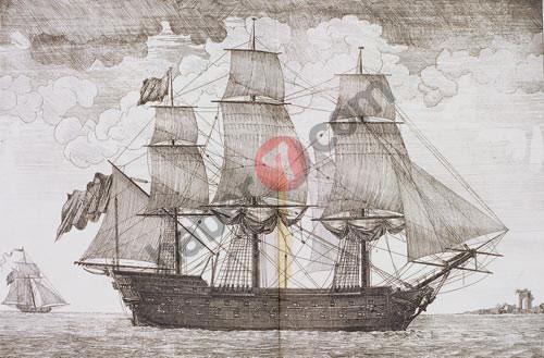 III: Selim Devrinde Middilli'de Ahmet Kaptan tarafından yaptırılan 70 toplu 45 metre uzunluğıunda iki ambarlı bir kalyon (Mahmoud Rayf, Tableau, s.49a)