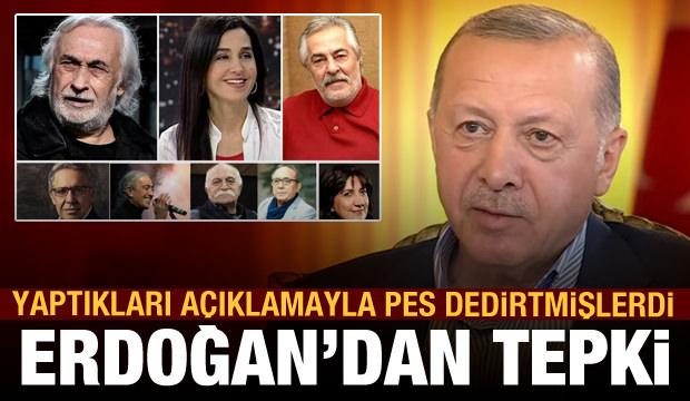 Erdoğan'dan Sanatçılar Girişimi'nin 'Kaygılıyız' bildirisine tepki