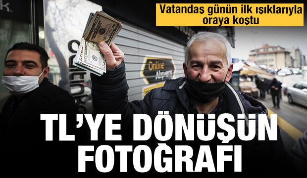 TL'ye dönüşün fotoğrafı! Vatandaş günün ilk ışıklarında döviz bürolarına koştu