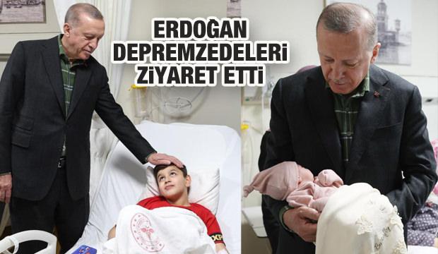 Cumhurbaşkanı Erdoğan, İstanbul’a getirilen depremzedeleri ziyaret etti