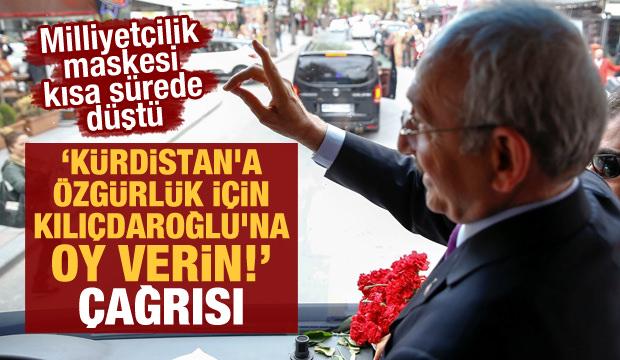 Maskesi kısa sürede düştü! "Kürdistan'a özgürlük için Kılıçdaroğlu'na oy verin!" çağrısı