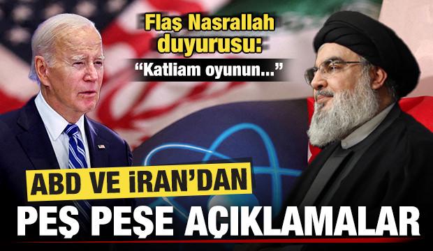 ABD ve İran'dan peş peşe açıklamalar! Son dakika Nasrallah duyurusu: Katliam oyunun...