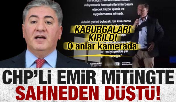 CHP Grup Başkanvekili Murat Emir sahneden düştü, kaburgaları kırıldı