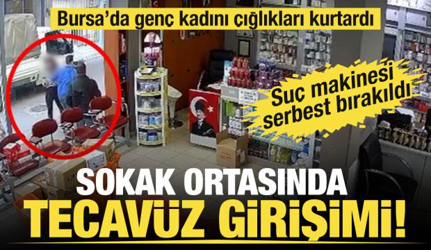 Bursa'da bir suç makinesi eczane önüne çıkan kadın çalışana saldırdı