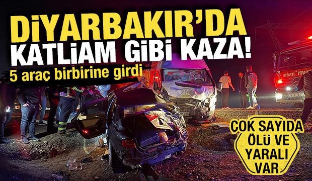 Diyarbakır’da 5 aracın karıştığı zincirleme kaza: 3 ölü, 7 yaralı