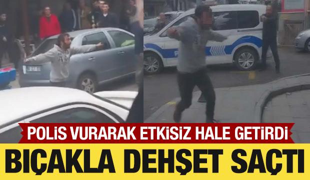 Bıçakla dehşet saçmıştı: O anlar kamerada