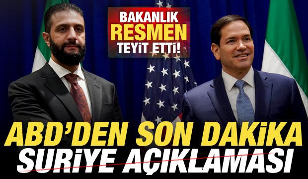 ABD'den son dakika Suriye açıklaması! Bakanlık resmen teyit etti