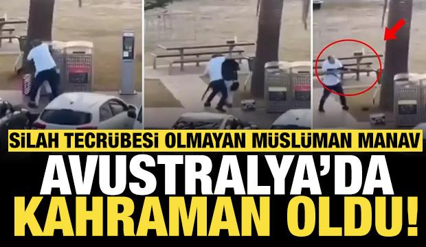 Silah tecrübesi olmayan Müslüman manav Avustralya'da kahraman oldu: Çıplak elle destan...