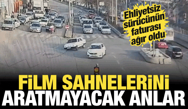 Kırıkkale'de film sahnelerini aratmayacak anlar: Ehliyetsiz s&uuml;r&uuml;c&uuml;n&uuml;n faturası ağır oldu