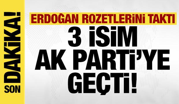 AK Parti&rsquo;ye ge&ccedil;işler s&uuml;r&uuml;yor: Erdoğan 3 vekilin daha rozetini taktı!