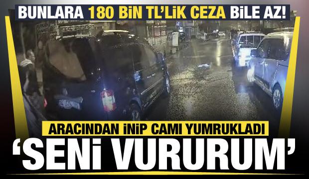 Pendik&rsquo;te trafikte kavga: Servis minib&uuml;s&uuml;n&uuml;n camını yumruklayıp tehdit etti: Seni vururum