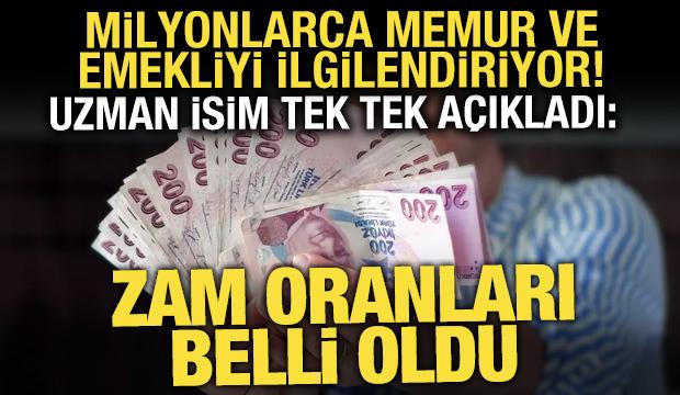 Zamlı memur ve emekli maaşları  belli oldu
