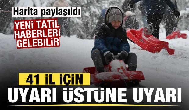 T&uuml;rkiye beyaza b&uuml;r&uuml;necek! Yeni harita paylaşıldı! 41 il i&ccedil;in son dakika kar uyarısı