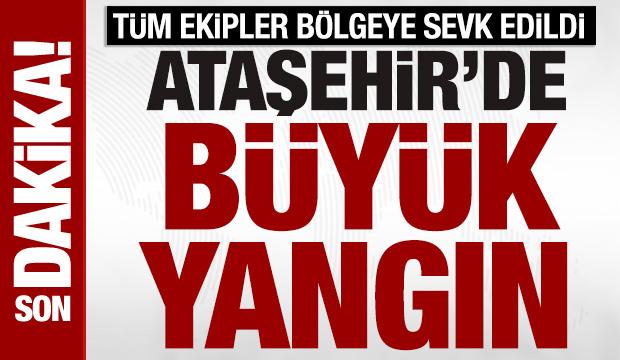 Ataşehir'de iş yerinde korkutan yangın: Ekipler m&uuml;dahale ediyor