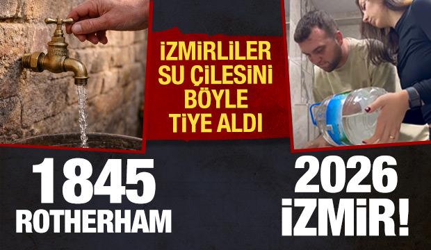 İzmirliler su &ccedil;ilesini b&ouml;yle tiye aldı