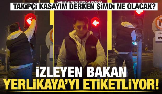 Takip&ccedil;i uğruna  trafik g&uuml;venliğini tehlikeye atan gence tepki yağıyor