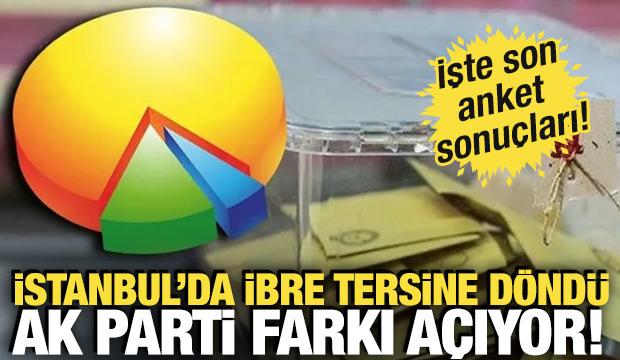 İstanbul'da ibre tersine d&ouml;nd&uuml;, AK Parti farkı a&ccedil;ıyor! İşte son anket sonu&ccedil;ları