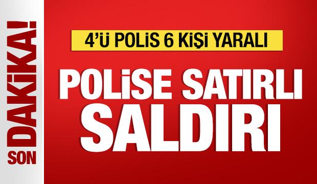 K&uuml;&ccedil;&uuml;k&ccedil;ekmece'de dehşet! Polise satırlı saldırı: 4'&uuml; polis 6 yaralı