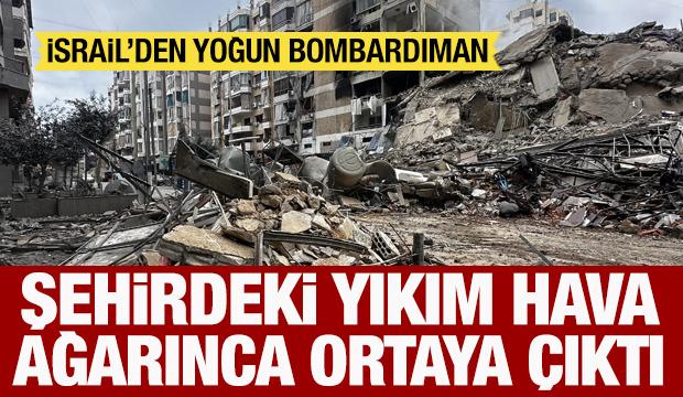 İsrail Beyrut'a saldırdı: Şehirdeki yıkım hava ağarınca ortaya &ccedil;ıktı