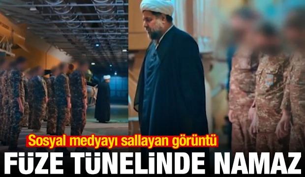 İran askerleri f&uuml;ze t&uuml;nelinde cemaatle akşam namazı kıldı