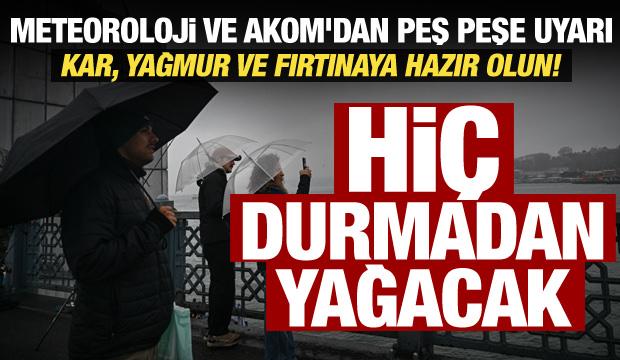 İstanbul'da yağışlar s&uuml;recek mi? Meteoroloji'den 14 ilde sarı uyarı: Kuvvetli kar geliyor