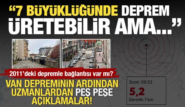 Van'daki depremin ardından kritik a&ccedil;ıklama: '7 b&uuml;y&uuml;kl&uuml;ğ&uuml;nde deprem &uuml;retebilir ama...'