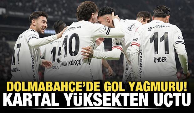 Dolmabah&ccedil;e'de gol yağmuru! Kartal yıldızlarıyla y&uuml;ksekten u&ccedil;tu
