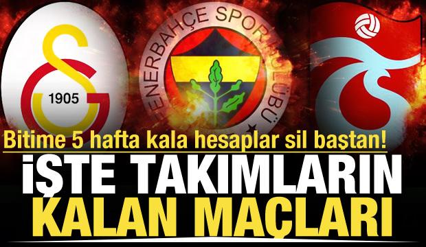 Şampiyonluk yarışı alev aldı! İşte 3 takımın kalan ma&ccedil;ları