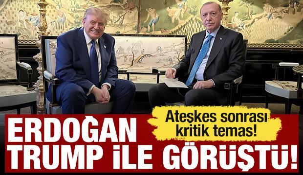 Son dakika: Erdoğan, Trump ile g&ouml;r&uuml;şt&uuml;!