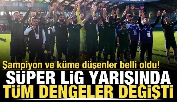 Şampiyon ve k&uuml;me d&uuml;şenler belli oldu! S&uuml;per Lig bileti i&ccedil;in avantajı kaptılar