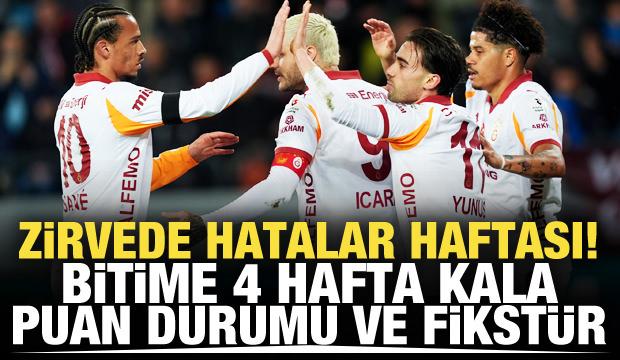 Zirvede hatalar haftası! Bitime 4 hafta kala puan durumu ve fikst&uuml;r