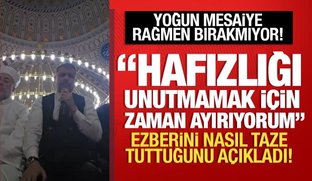 Bakan &Ccedil;ift&ccedil;i a&ccedil;ıkladı: Yoğun mesaiye rağmen her g&uuml;n hafızlık tekrarını yapıyor!