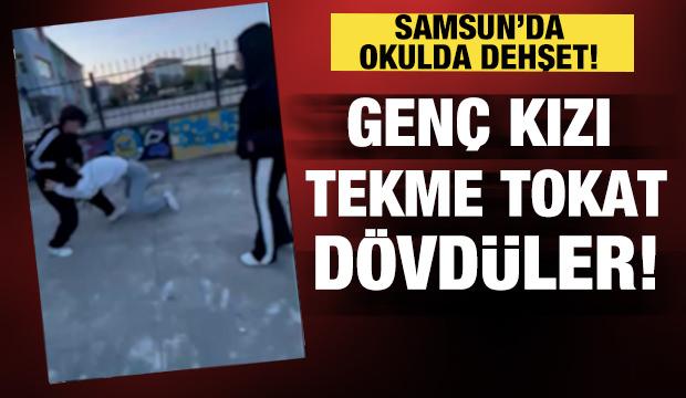 Samsun'daki akran zorbalığı pes dedirtti! Kız &ouml;ğrenciye tekme ve tokatlı saldırı