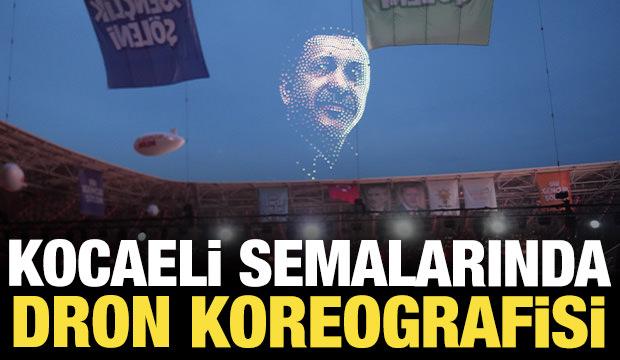 Kocaeli semalarında dronlarla "AK Parti" ve "Cumhurbaşkanı Erdoğan" koreografisi