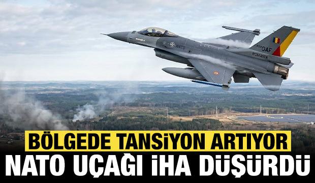 B&ouml;lgede tansiyon artıyor: NATO'ya ait savaş u&ccedil;akları İHA d&uuml;ş&uuml;rd&uuml;!