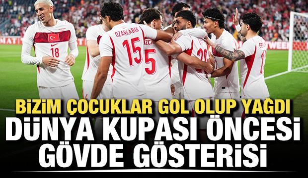 Bizim &Ccedil;ocuklar gol yağdırdı! D&uuml;nya Kupası &ouml;ncesi g&ouml;vde g&ouml;sterisi